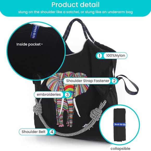 Women Nylon Tote Bag Small Capacity Work Travel Handbag with Inner Pockets - Picture 4 of 6